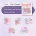 Floral PET stickers with cold silver foil for DIY scrapbooking, 10 pieces pack - Lush Garden