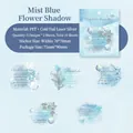 Dreamy blue watercolor floral PET stickers with silver laser foil for DIY journals - Misty Blue Flower