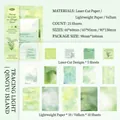 Set di carta decorativa pastello per scrapbooking fai-da-te, versione Green Island Light - 25 Pezzi per Confezione / Tracciamento Luce Qingyu