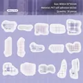 Retro Story Misty Grid adesivi PET a quadretti viola per journaling, set da 30 pezzi - Griglia Viola Nebbiosa