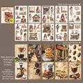 Vintage coffee theme sticker set with 20 pieces for scrapbook journaling collage - 20 Sheets / Handmade Cafe (Cafe Story Series)
