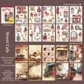 Retro Coffee Story stickers op wit kraftpapier voor DIY dagboek decoratie - Straatcafé