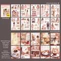 Vintage cafe themed sticker set with 20 unique hand-drawn watercolor designs and paper sheets - 20 Sheets / Cafe Date (Cafe Story Series)
