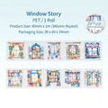 Window Story PET tape 40mm x 2m for scrapbooking with watercolor window patterns - Window Story