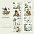 Spring Day Plan PET decorative tape with nature forest illustrations for journaling - Spring Day Plan