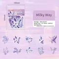 Milky Way themed crystal PET stickers for DIY scrapbooking with purple aesthetic - Galaxy