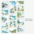 Island scenery PET decorative tape for DIY journaling featuring beach and palm trees - Island Scenery