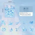 The Glacier PET stickers set met 20 blauwe transparante ijskristal stickers - Gletsjer