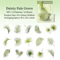 Set di 15 adesivi in PET con foglie tropicali verdi per decorazioni scrapbooking fai da te - Alba Verde Scuro