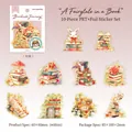 Book journey theme PET gold foil stickers with vintage rabbit and crown designs - Fairy Tale Book