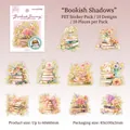 Pegatinas de PET con motivos de flores y libros y detalles dorados para decoración DIY - Libros Florales