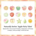 Natur-Serie Apfel-Märchen PET Aufkleber Set mit 15 Designs und UV-Druck für DIY - 15 Stück / Apfelmärchen