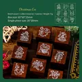 Set de 9 sellos navideños de madera con diseños de Papá Noel y renos en caja de regalo - Christmas Eve