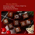 Christmas wooden stamp set with 9 reindeer and snowman patterns for craft decoration - Deer's Letter
