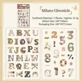 Pegatinas vintage de letras florales y números para manualidades, set de 2 hojas - Milan Heroes