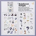 Set d'autocollants rétro alphabet forêt tropicale pour scrapbooking DIY et journaux - Rain Britain