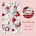 Decoratieve PET tape Blood Velvet Rose met Eiffeltoren en rode bloemmotieven - Bloedfluwelen Roos