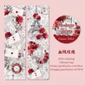 Deko-Klebeband Blood Velvet Rose PET mit Eiffelturm- und roten Blumenmotiven - Blutsamt Rose