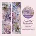 Deko-Klebeband aus PET mit lila Retro-Blumenmuster, Lavendel und Schmetterlingen - Lila Nebel