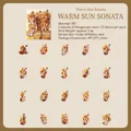 Set de pegatinas PET Warm Sun Sonata con diseños vintage de violín y flores - 20 Unidades/Paquete / Sonata del Sol Cálido