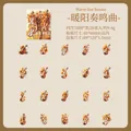 Warm Sun Sonata PET stickers set featuring floral cello and violin vintage designs - 20 Pcs/Pack / Warm Sun Sonata