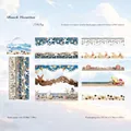 Retro strandvakantie stickersset met schelpen en zeesterren voor uw scrapbooking - Strandvakantie