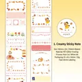 Cute dessert and cat hand-drawn PET glitter tape for DIY scrapbooking decoration - Milky Notes
