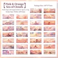 Pink and orange cloud landscape washi sticker pack with 30 pieces of scenery stickers - Pink Orange Cloud Sea