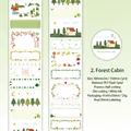 PET glitter forest cabin tape with die-cut shapes for DIY phone case scrapbooking decor - Forest Cabin