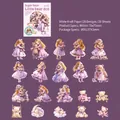 Autocollants Sugar Bean fille et ours en peluche enfance de rêve 20 feuilles papier kraft - Enfance Rêveuse
