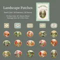Set de 20 pegatinas bordadas de paisajes naturales con motivos de bosque y montaña - Parches de Paisaje