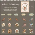 Set de pegatinas estilo bordado de animales retro con diseños de ciervos y zorros en cartón - Bordado de animales