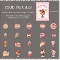Pack de 20 pegatinas estilo bordado con diseños de donuts y conos de helado - Parches de Comida