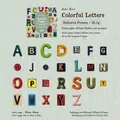 Vintage alphabet sticker set with 52 embossed letter decals for scrapbook decoration - Colored Text