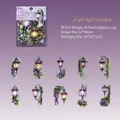 Starry Purple PET sticker set featuring 10 unique aesthetic lamp and floral designs - Purple Starry Night (5914105188468)