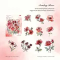 Pegatinas de rosas en PET mate con lámina de oro 3D para decorar diarios - Rosa del Domingo