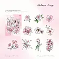 Matte PET 3D gold-stamped cherry blossom sticker set for scrapbooking decoration - Pack of 20 / Sakura Story