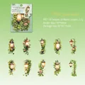 Mint Greenery PET stickers featuring vintage lamp posts with vines and roses, 10-piece pack - Mint Shade (5914105188470)