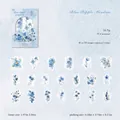 Blue Ripple Meadow PET-plantenstickers, 40 stuks met aquarel bloemmotieven - 40 Stuks/Pack / Blauwe Rimpeling Weide