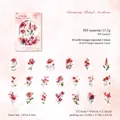 Crimson Petal Archive PET bloemenstickers set met 40 botanische aquarel stickers - 40 Stuks/Pack / Karmozijnrode Bloem Archief