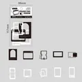 DIY plakboek stickerpakket met zwart-wit filmrolletjes en polaroid fotolijst ontwerpen - Montage Rand