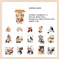 Set de 30 pegatinas Coffee Love con ilustraciones hechas a mano para álbumes de recortes - Amor por el Café
