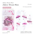 Sakura Dream Rain PET stickers featuring laser silver umbrella designs for scrapbooking - Cherry Blossom Rain Dream