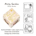 Vintage Holzstempel Misty Garden mit botanischen Motiven für DIY-Scrapbooking - Nebelgarten