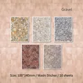 Autocollants washi thème gravier rétro avec textures de pierre pour scrapbooking, 10 feuilles - Gravier