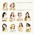 Laser cut vintage girl illustrations for DIY journaling on white kraft sticker paper - Color Party