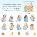 Starry Cat PET stickers set with 15 unique girls and cats illustrations for DIY crafts - Galaxy Cat Whisper