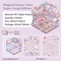 Capybara Magic House stickers with PET scenery cards for creative journaling and scrapbooking - Magic House Town