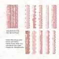 Detail of pink floral hollow lace stickers showing fine laser-cut paper patterns - Begonia Silhouette