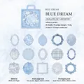 Blue lace cutout card set 30 sheets vintage hollow border scrapbooking paper for DIY - Blue Misty Dream